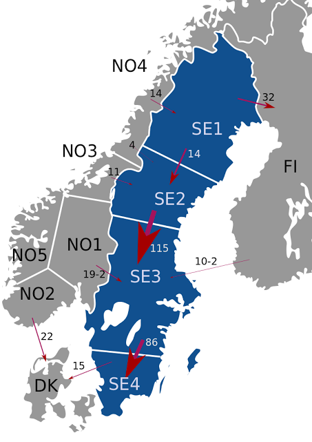 Ruotsin hinta-aluejako alentaa sähkön hintaa Suomessa